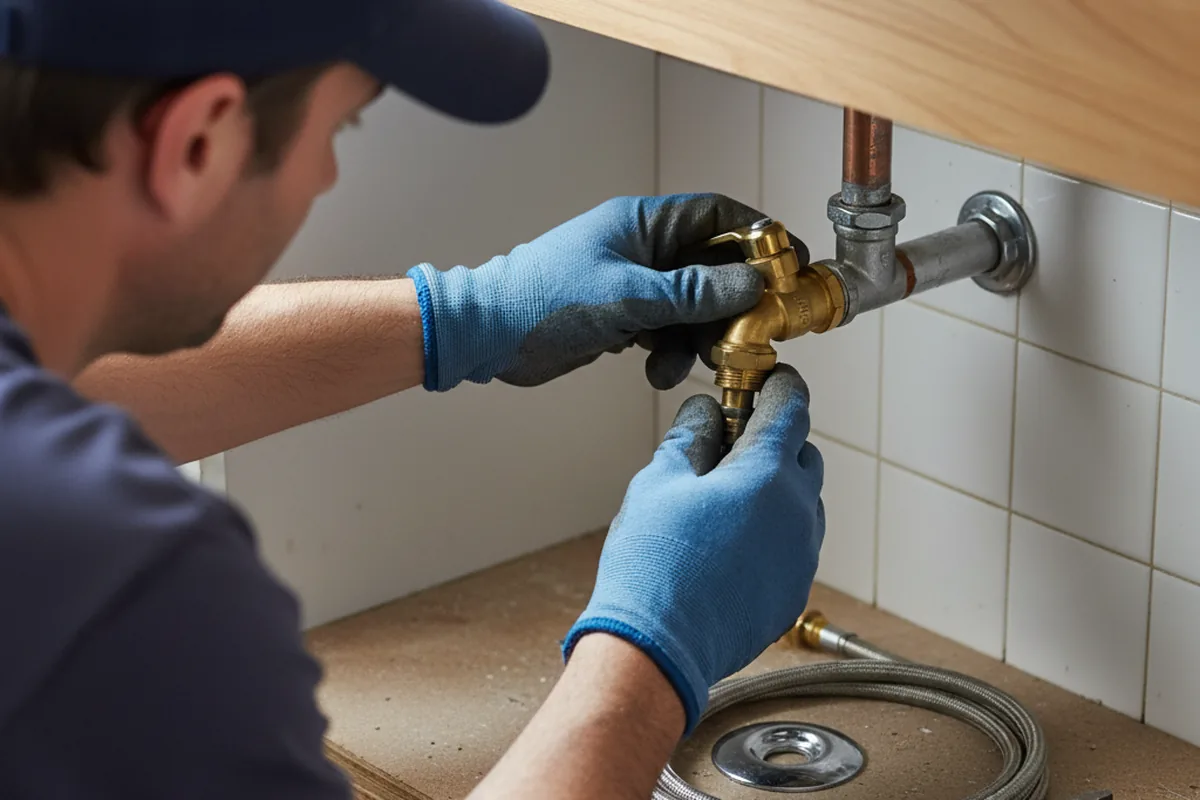 Shutoff valve and fitting work during Emergency Plumbing in Frostproof